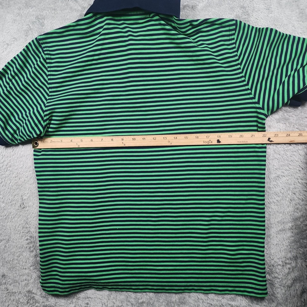 Masters Collection Polo Shirt Mens XL Green Navy Stripe Masters Golf Pima Cotton - Picture 7 of 11